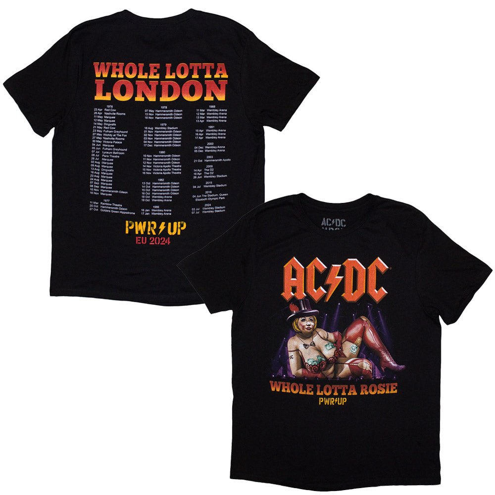 AC/DC エーシーディーシー (Back in Black 45周年 ) - Whole Lotta London PWR - UP EU Tour '24 / バックプリントあり / Tシャツ / メンズ - PGS